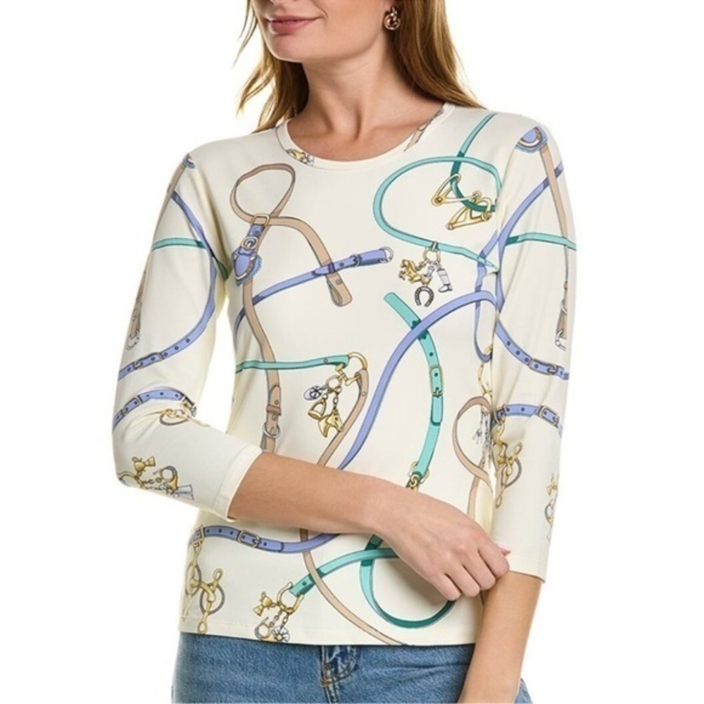 J.McLaughlin Signature Catalina Cloth Arabian Bridle Top Cream Women Size Small